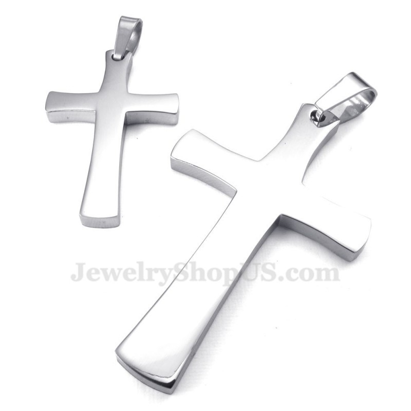 Zilveren Titanium Kruishanger Ketting (Gratis Ketting) (Één Paar) Zilveren Titanium Kruishanger Ketting (Gratis Ketting) (Één Paar)