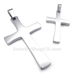 Zilveren Titanium Kruishanger Ketting (Gratis Ketting) (Één Paar)