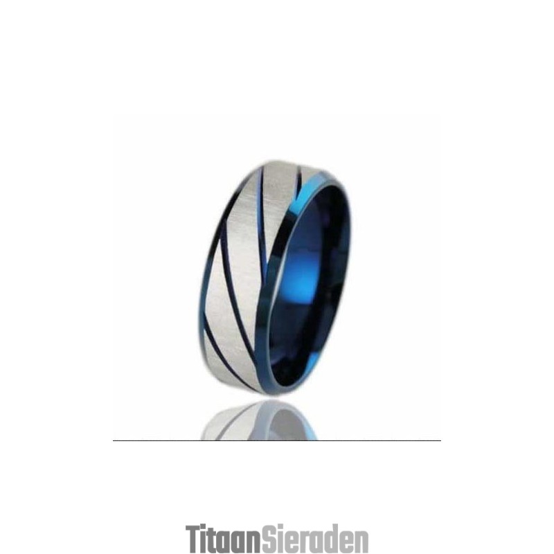 Titanium 7 Mm Gegroefde Ring Titanium 7 Mm Gegroefde Ring