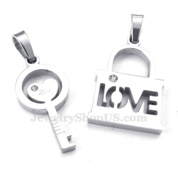 Titanium Zilveren Sleutelhanger Ketting (Gratis Ketting) (Één Paar)