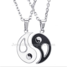 Titanium Tai Chi Hanger Ketting Voor Koppels (Gratis Ketting) (Één Paar)