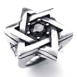 Titanium Gelukssterring Met Zwarte Zirkoon