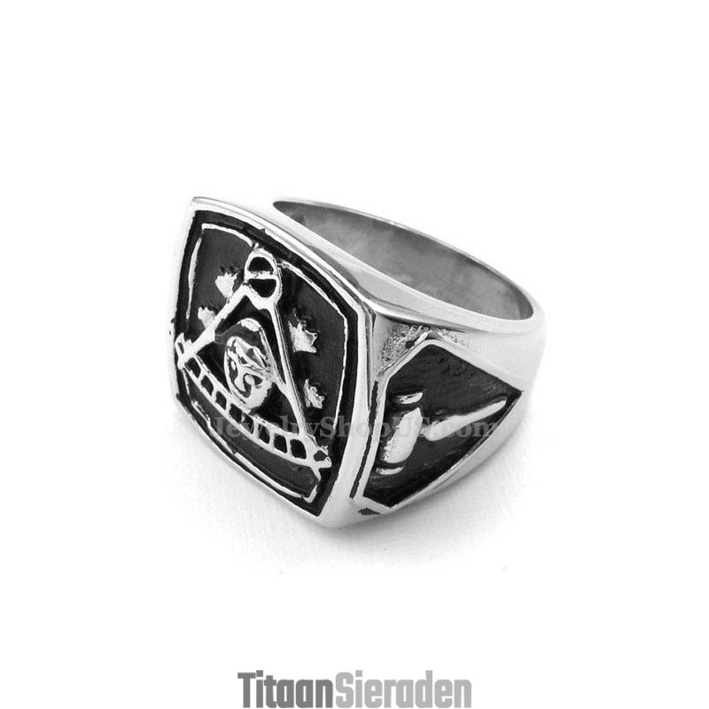 Titanium Vrijmetselaarsring Titanium Vrijmetselaarsring