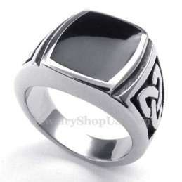 Zwarte Titanium Ring Voor Heren