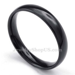 4 Mm Zwarte Gladde Titanium Ring