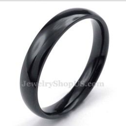 4 Mm Zwarte Gladde Titanium Ring