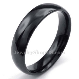 5 Mm Zwarte Titanium Gladde Ring