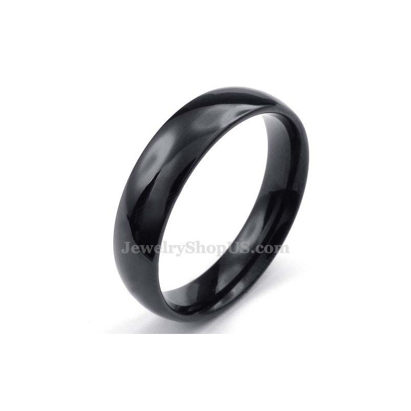 5 Mm Zwarte Titanium Gladde Ring 5 Mm Zwarte Titanium Gladde Ring