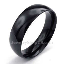 6 Mm Zwarte Titanium Gladde Ring