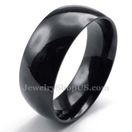 8 Mm Zwarte Gladde Titanium Ring