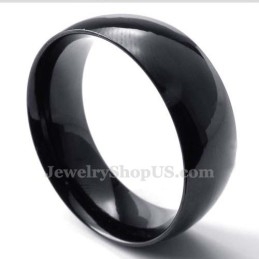 8 Mm Zwarte Gladde Titanium Ring