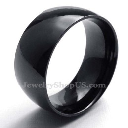 10 Mm Zwarte Gladde Titanium Ring