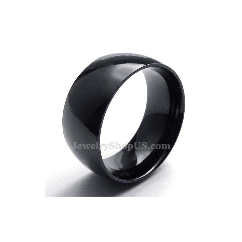10 Mm Zwarte Gladde Titanium Ring 10 Mm Zwarte Gladde Titanium Ring