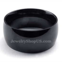 10 Mm Zwarte Gladde Titanium Ring