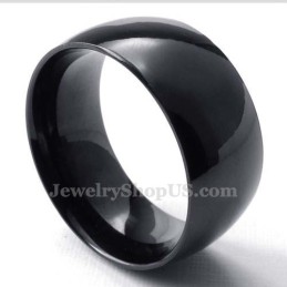 10 Mm Zwarte Gladde Titanium Ring
