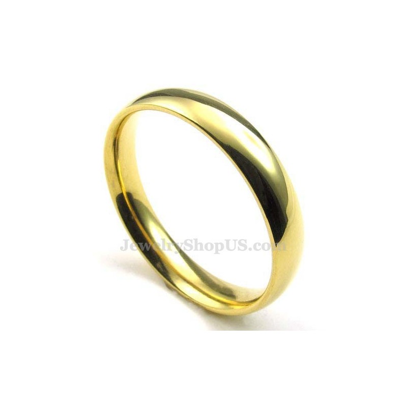 4 Mm Gouden Titanium Ronde Ring