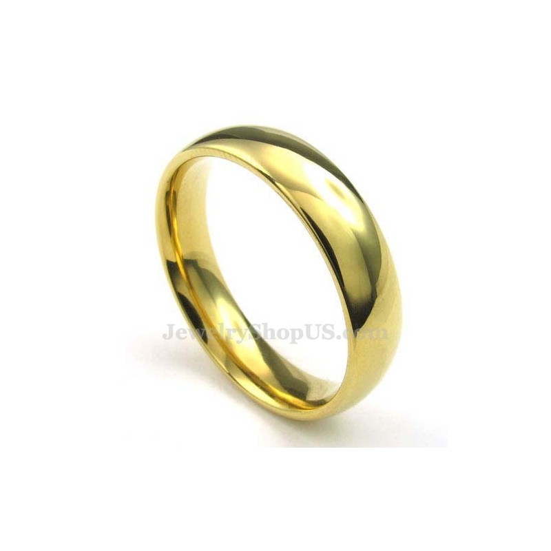 5 Mm Gouden Titanium Ronde Ring 5 Mm Gouden Titanium Ronde Ring