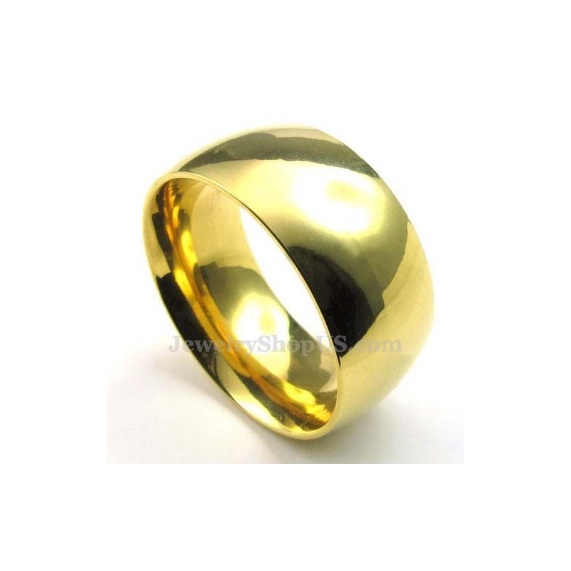 10 Mm Gouden Titanium Ronde Ring