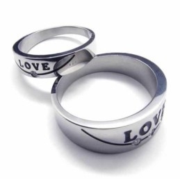 Liefdesdiamantenset 5 Mm Titanium Ingelegde Ring