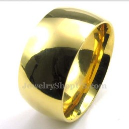 10 Mm Gouden Titanium Ronde Ring