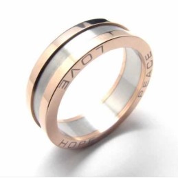 6 Mm Titanium En Gouden Ring Met Hofband