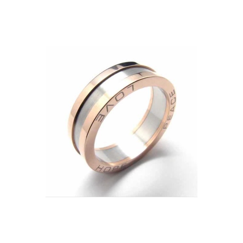 6 Mm Titanium En Gouden Ring Met Hofband 6 Mm Titanium En Gouden Ring Met Hofband