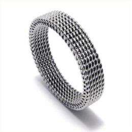 Unisex 4 Mm Titanium Ring Met Mesh