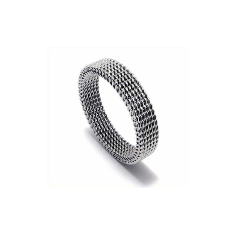 Unisex 4 Mm Titanium Ring Met Mesh Unisex 4 Mm Titanium Ring Met Mesh