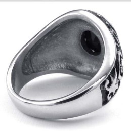 Heren Titanium Ring Met Zwarte Zirkoon