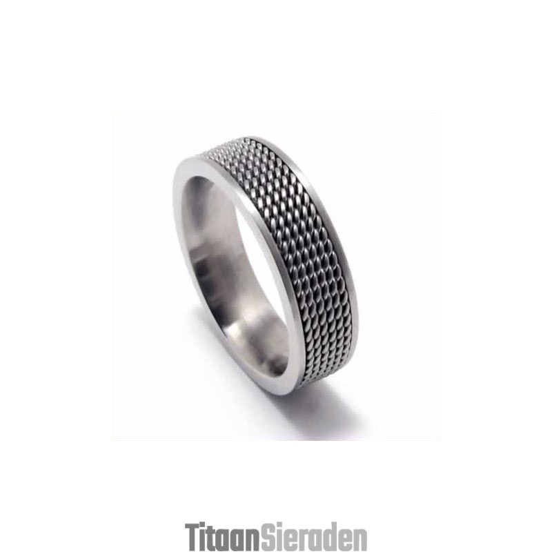 Meshed Heren 8 Mm Titanium Ring Meshed Heren 8 Mm Titanium Ring