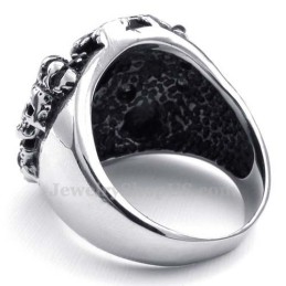 Titanium Schedelring Met Rode Zirkoon