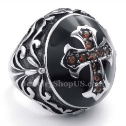 Titanium Rode Zirkoon Kruisring