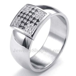 Titanium Ring Met Witte Zirkoon