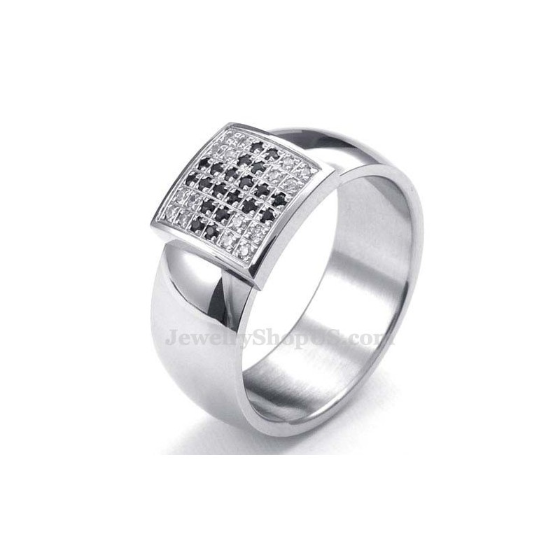 Titanium Ring Met Witte Zirkoon Titanium Ring Met Witte Zirkoon