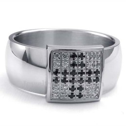 Titanium Ring Met Witte Zirkoon