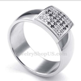 Titanium Ring Met Witte Zirkoon