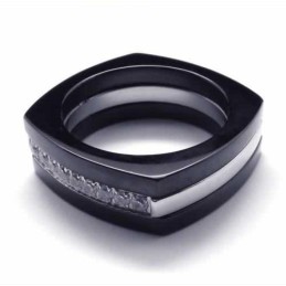 8 Mm Diamanten Unisex Zwarte Titanium Bandring