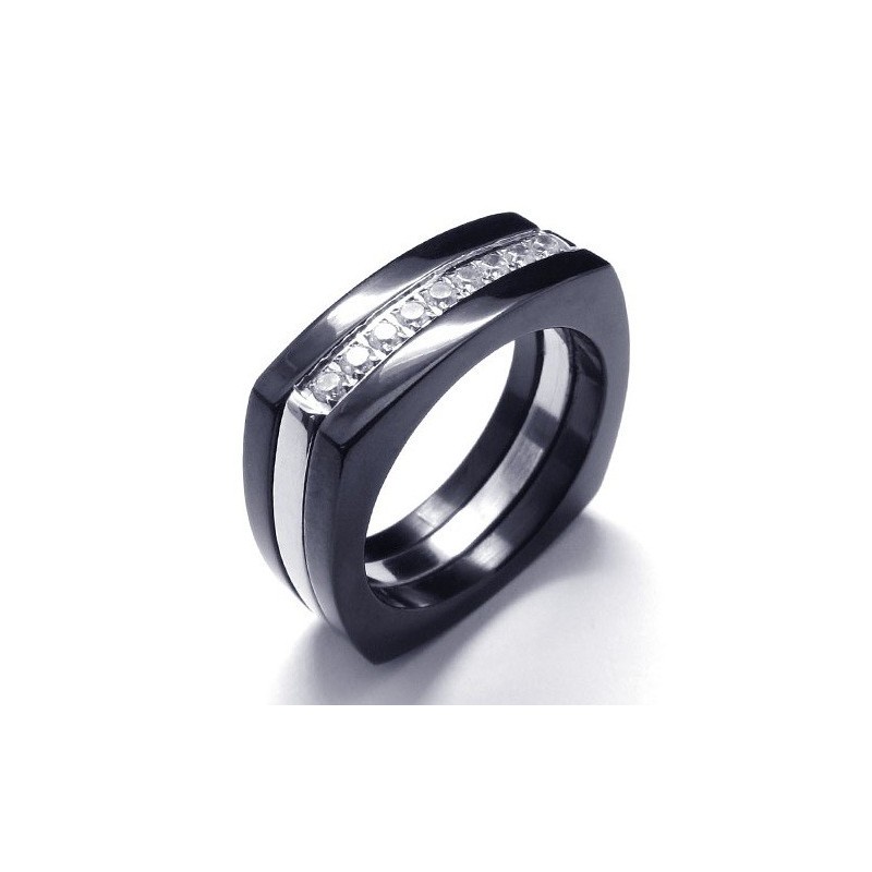 8 Mm Diamanten Unisex Titanium Bandring 8 Mm Diamanten Unisex Titanium Bandring