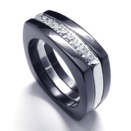 8 Mm Diamanten Unisex Titanium Bandring