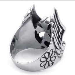 Titanium Kruisveerring Met Zwarte Zirkoon