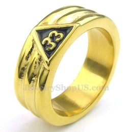 Gouden Titanium Vrijmetselaarsring