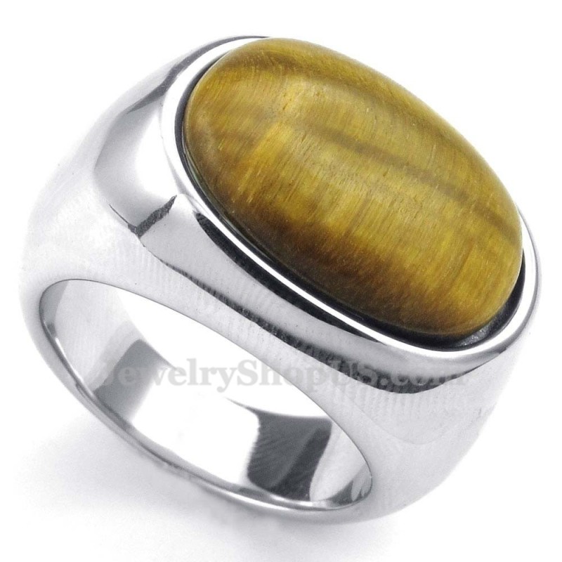 Herenmode Titanium Ring Met Siersteen
