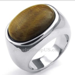 Herenmode Titanium Ring Met Siersteen
