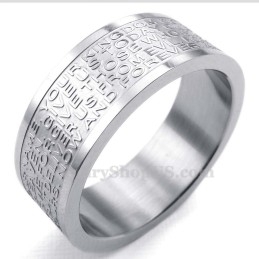Titanium Engelse Schrift Schedelring