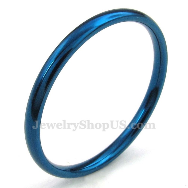2 Mm Ronde Blauwe Titanium Ring 2 Mm Ronde Blauwe Titanium Ring