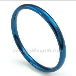 2 Mm Ronde Blauwe Titanium Ring