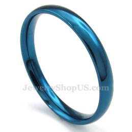 3 Mm Ronde Blauwe Titanium Ring