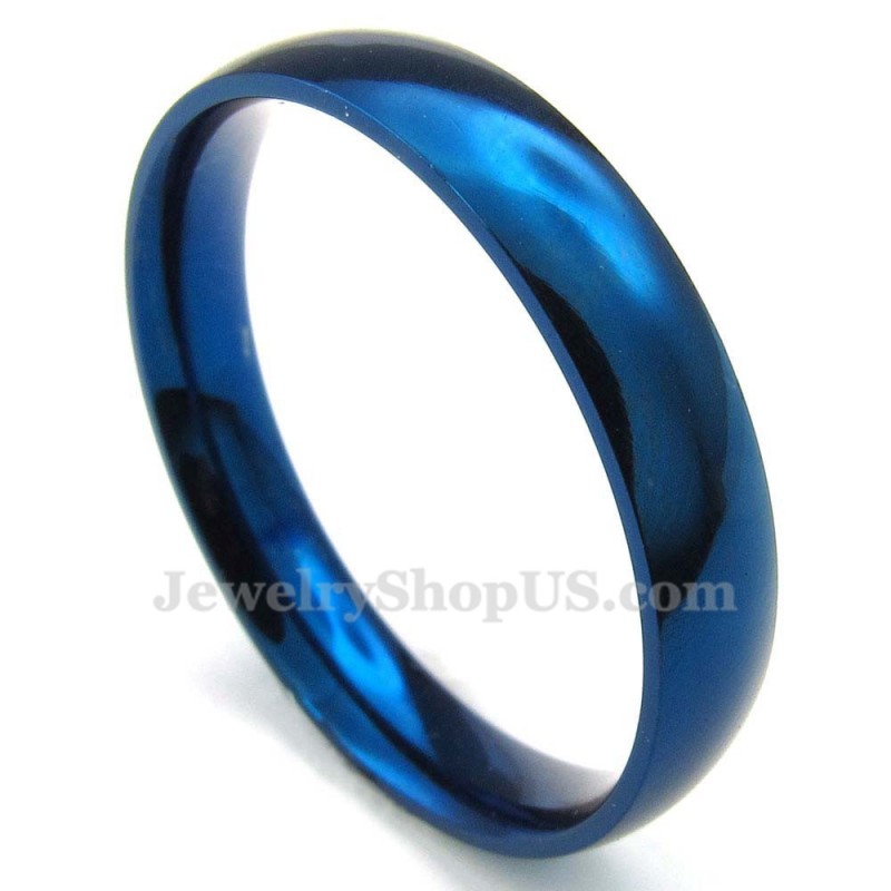 Mm Ronde Blauwe Titanium Ring Mm Ronde Blauwe Titanium Ring