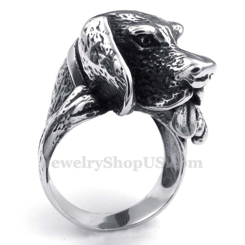 Titanium Hondenkop Ring Titanium Hondenkop Ring