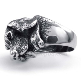 Titanium Hondenkop Ring